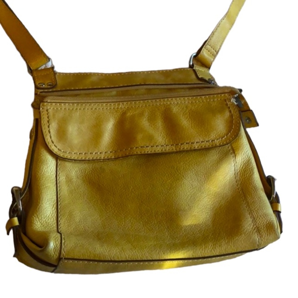Fossil Crossbody Vintage Leather Bag • dijon color